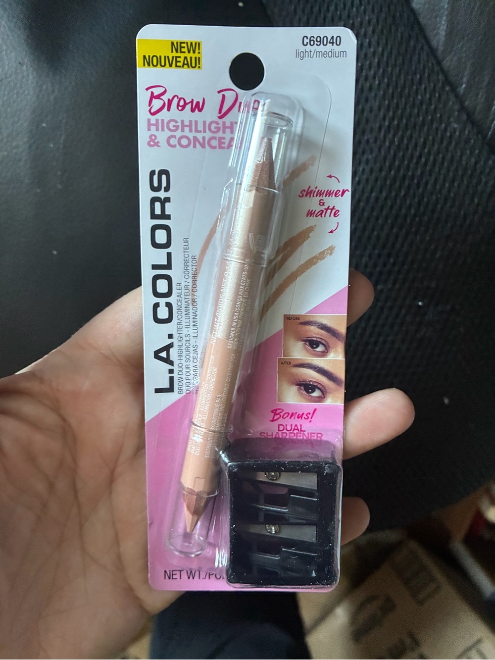 L.A. COLORS Brow Duo Highlighter & Concealer - Light/Medium C69040